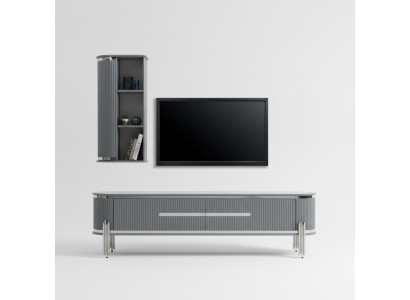 TV stand RTV lowboard shelves sideboard table modern gray luxury new