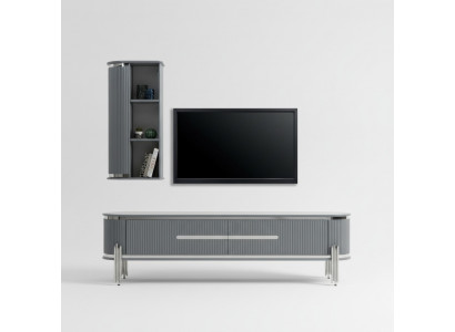 TV stand RTV lowboard shelves sideboard table modern gray luxury new