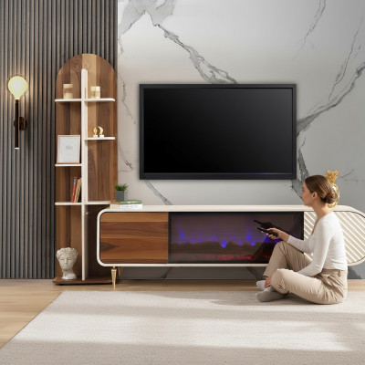 TV stand RTV lowboard shelves sideboard table modern white luxury new