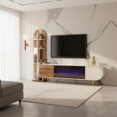 TV stand RTV lowboard shelves sideboard table modern white luxury new