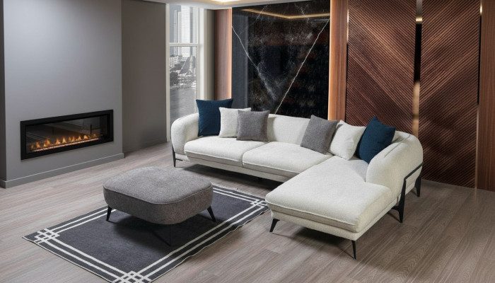 White corner sofa L-shaped couch living room couches sofas modern sofas