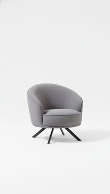 Modern gray armchair, stainless steel feet, fabric armchair, polyester single-seater