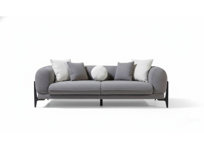 Living room furniture luxury three-seater sofa fabric furniture modern couches stainless steel