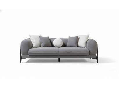 Living room furniture luxury three-seater sofa fabric furniture modern couches stainless steel