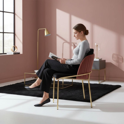 Dining chair, chair, kitchen chair, armchair, luxury, pink, black, modern