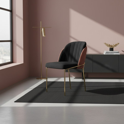 Dining chair, chair, kitchen chair, armchair, luxury, pink, black, modern