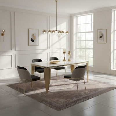 Dining table Dining room table Dining nook Dining room furniture Table Wood Gold White
