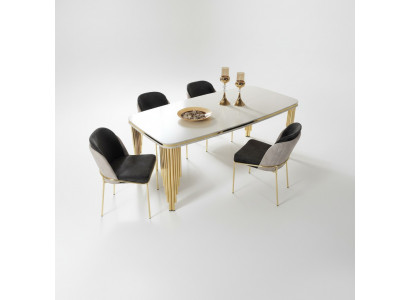 Dining table Dining room table Dining nook Dining room furniture Table Wood Gold White