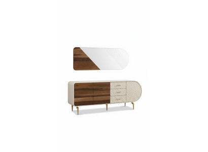Modern sideboard, wooden cabinet, stainless steel furniture, white luxury furniture