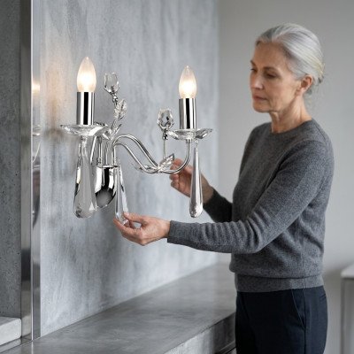 Wall lamp chandelier wall light chandelier wall crystal lamps silver