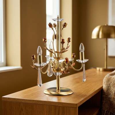 Golden crystal table lamp luxury lighting lamps chandelier