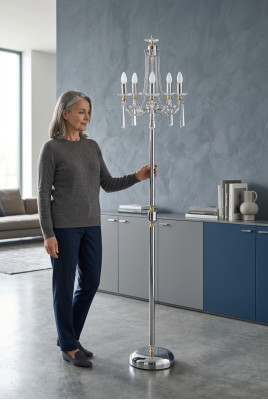 Crystal floor lamp standing light luxury lights lamps lamp silver