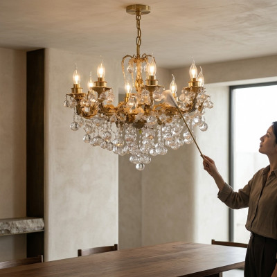Luxury Lustrous Chandelier Ceiling Lamp Ceiling Chandelier Crystal Art Gold