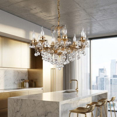 Luxury Lustrous Chandelier Ceiling Lamp Ceiling Chandelier Crystal Art Gold