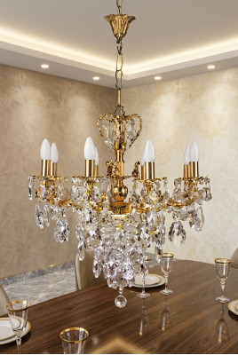 Chandelier Ceiling Lamp Ceiling Light Gold Luxury Art Crystal