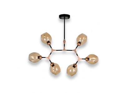 Ceiling lamp chandelier modern glass beige new
