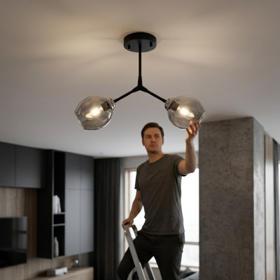 Ceiling chandelier chandelier ceiling lamp lamps glass black