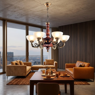 Ceiling chandelier ceiling lamp lights brown classic