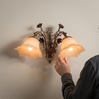 Wall lamp wall lights wall sconce chandelier wall lamp flower glass brown