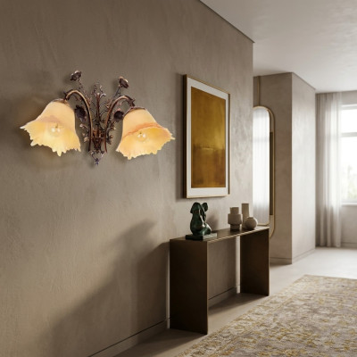 Wall lamp wall lights wall sconce chandelier wall lamp flower glass brown