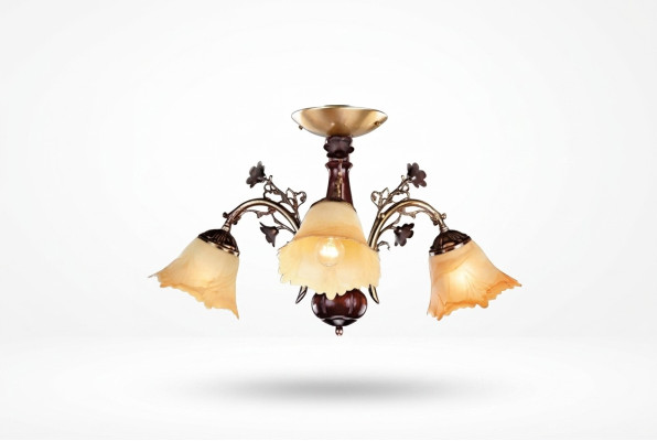 Ceiling lamp flowers ceiling chandelier chandelier lamp glass brown