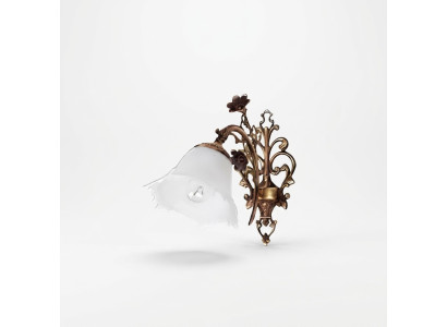 Wall lamp, wall sconces, wall light, chandelier, wall lamp, glass, brown, flowers.