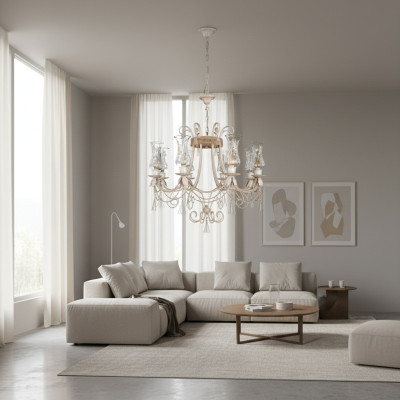 Luxury ceiling chandelier chandelier ceiling lamp glass beige
