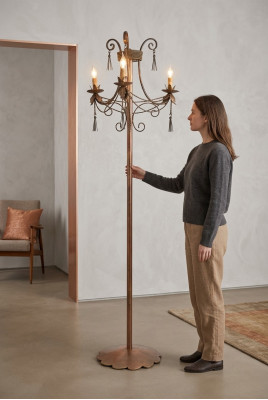 Floor lamp standard luxury lighting lamps lamp gold art 170 cm