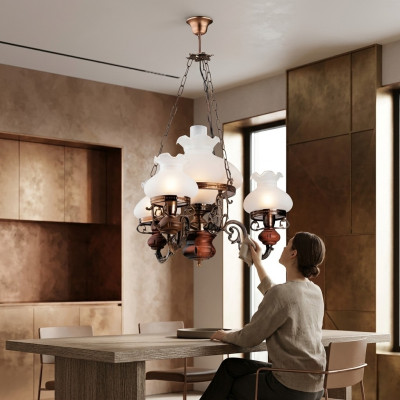 Ceiling chandelier luster chandelier ceiling lamp glass brown baroque