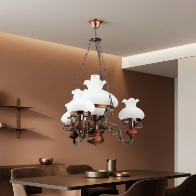 Ceiling chandelier luster chandelier ceiling lamp glass brown baroque