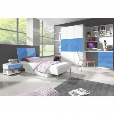 Bed + Nightstand - Children's Bedroom Furniture Beds Blue 2-piece Set New
