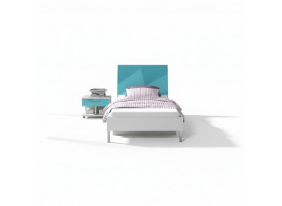 Bed + Nightstand - Bedroom Furniture Children's Room Beds Blue 2-piece Set New