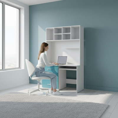 Desk turquoise table office children's room teen room tables new high gloss