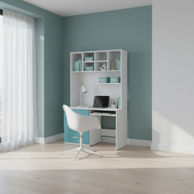 Desk turquoise table office children's room teen room tables new high gloss