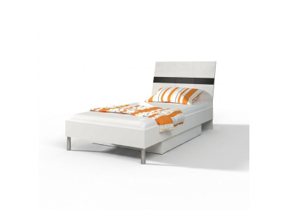 Beds Wood Design Single Bed High Gloss Single Children's Room Bed Boy Black