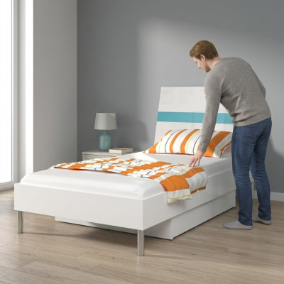 Beds children's bed children's room bed children's bed furniture wood turquoise high gloss new