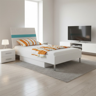 Beds children's bed children's room bed children's bed furniture wood turquoise high gloss new