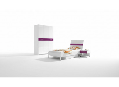 Regal closet bookshelf for children's room teen room white purple high gloss