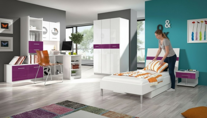 Corner desk modern desk wood youth children's room white furniture design