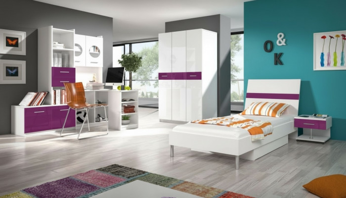 Corner desk modern desk wood youth children's room white furniture design