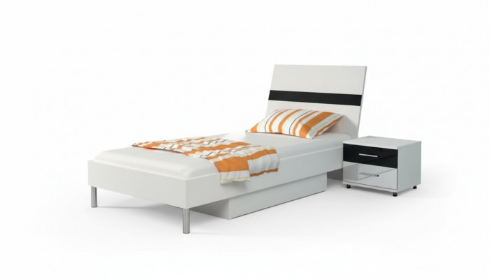 Bed + Nightstand - Bedroom Furniture Children's Room Beds Black 2-piece Set New