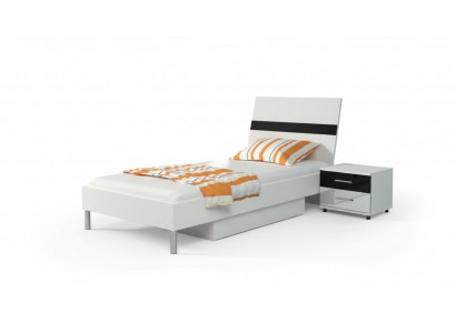 Bed + Nightstand - Bedroom Furniture Children's Room Beds Black 2-piece Set New