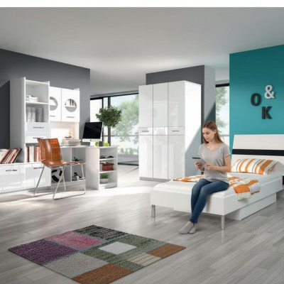 Modern desk wood corner desk youth children's room white furniture design