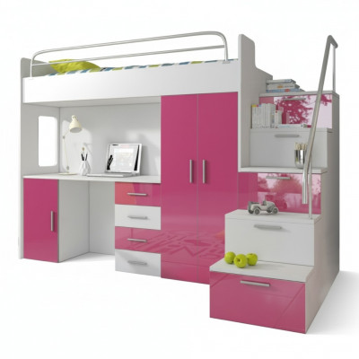 Bunk bed loft bed bed children's bed youth bed high bed pink children's room