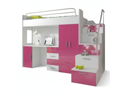 Bunk bed loft bed bed children's bed youth bed high bed pink children's room