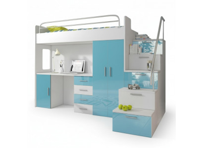 Bunk bed loft bed bed children's bed teen bed loft bed blue children's room