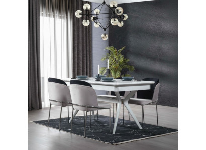Esstisch Gruppe 4x Stühle Essgarnitur Essgruppen Stuhl Set Tisch 5tlg. Set Neu