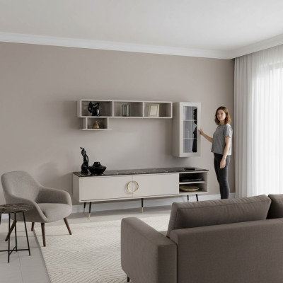 Italian style TV cabinet sideboard lowboard cabinet luxury furniture chest of drawers 205cm