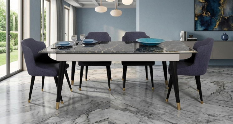 Luxury Dining Room Table Design 4x Chairs Dining Set Armchairs Set Furniture