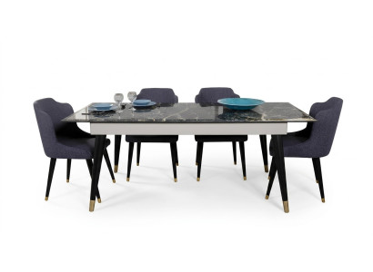 Luxury Dining Room Table Design 4x Chairs Dining Set Armchairs Set Furniture